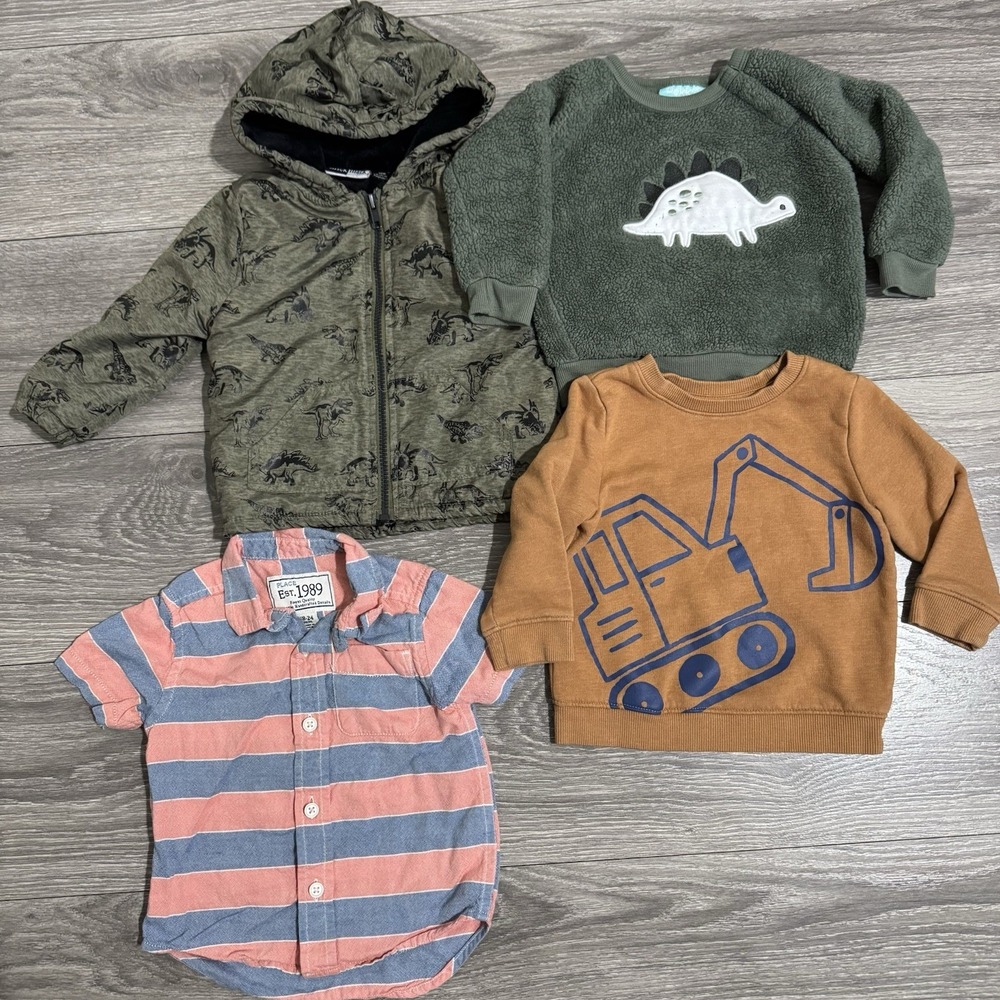 Mick‎ & Mack 18 Months Baby Boy Dino Puffer Jacket Lot 4-Piece Many Brands